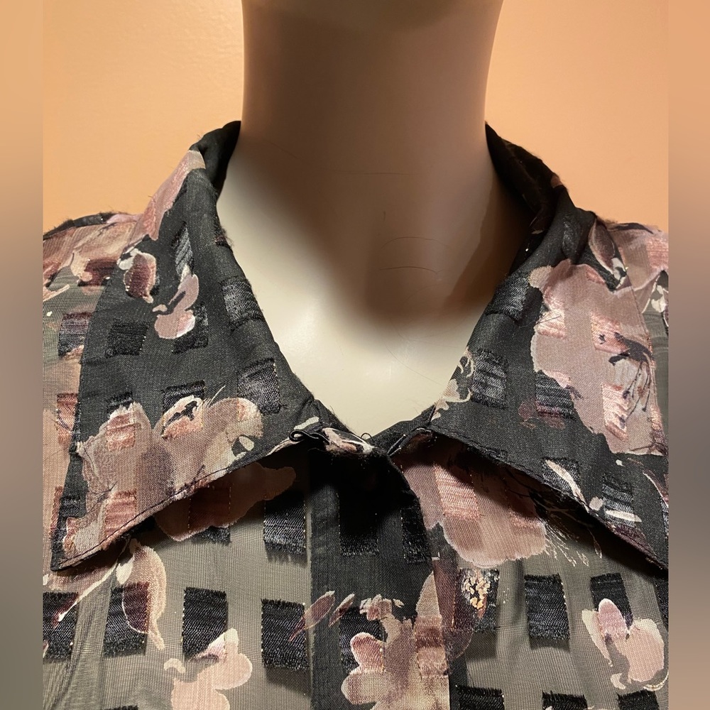 Fitting Image Blouse, Color-Black/Brown,Size-18 - image 2